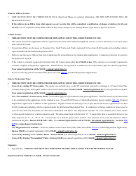 Form VD-154 Conservation Plate Application - Vermont, Page 2