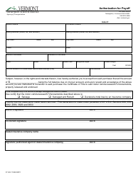 Document preview: Form VT-023 Authorization for Payoff - Vermont