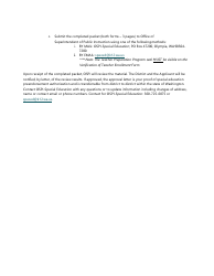 Form SPI1533 District Request for Special Education Preendorsement Authorization - Washington, Page 2