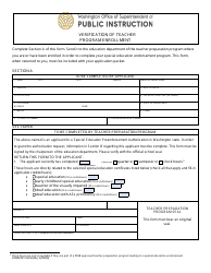 Form SPI1533 District Request for Special Education Preendorsement Authorization - Washington, Page 4