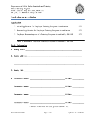 Document preview: Application for Accreditation - Private Security Program - Oregon