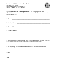 Application for Accreditation - Private Security Program - Oregon, Page 2