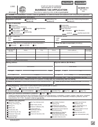 Form SCDOR-111 Business Tax Application - South Carolina, Page 2