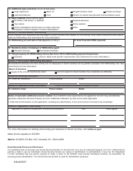 Form SCDOR-111 Business Tax Application - South Carolina, Page 3