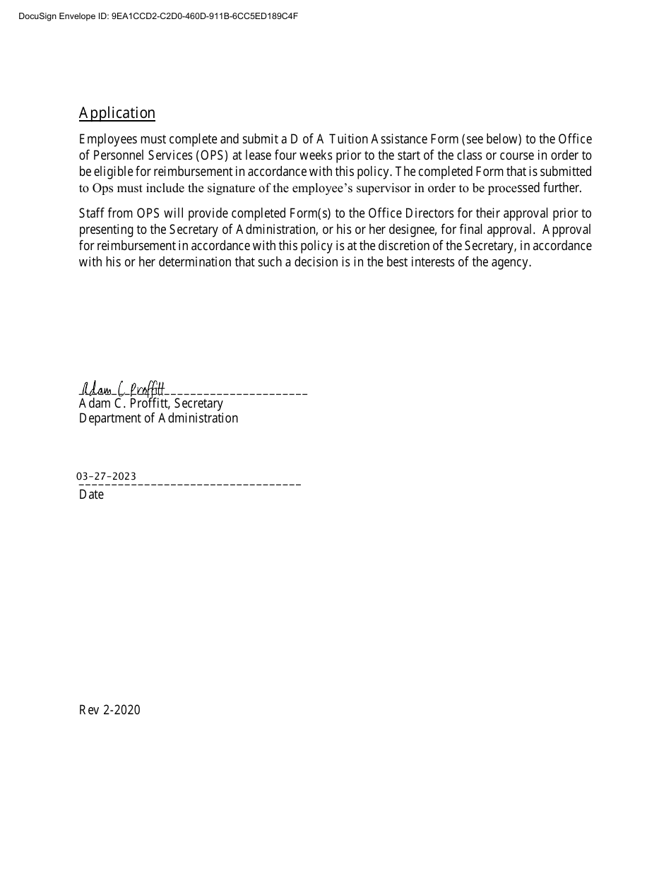 Form DA-426 Tuition Assistance Application - Kansas, Page 2