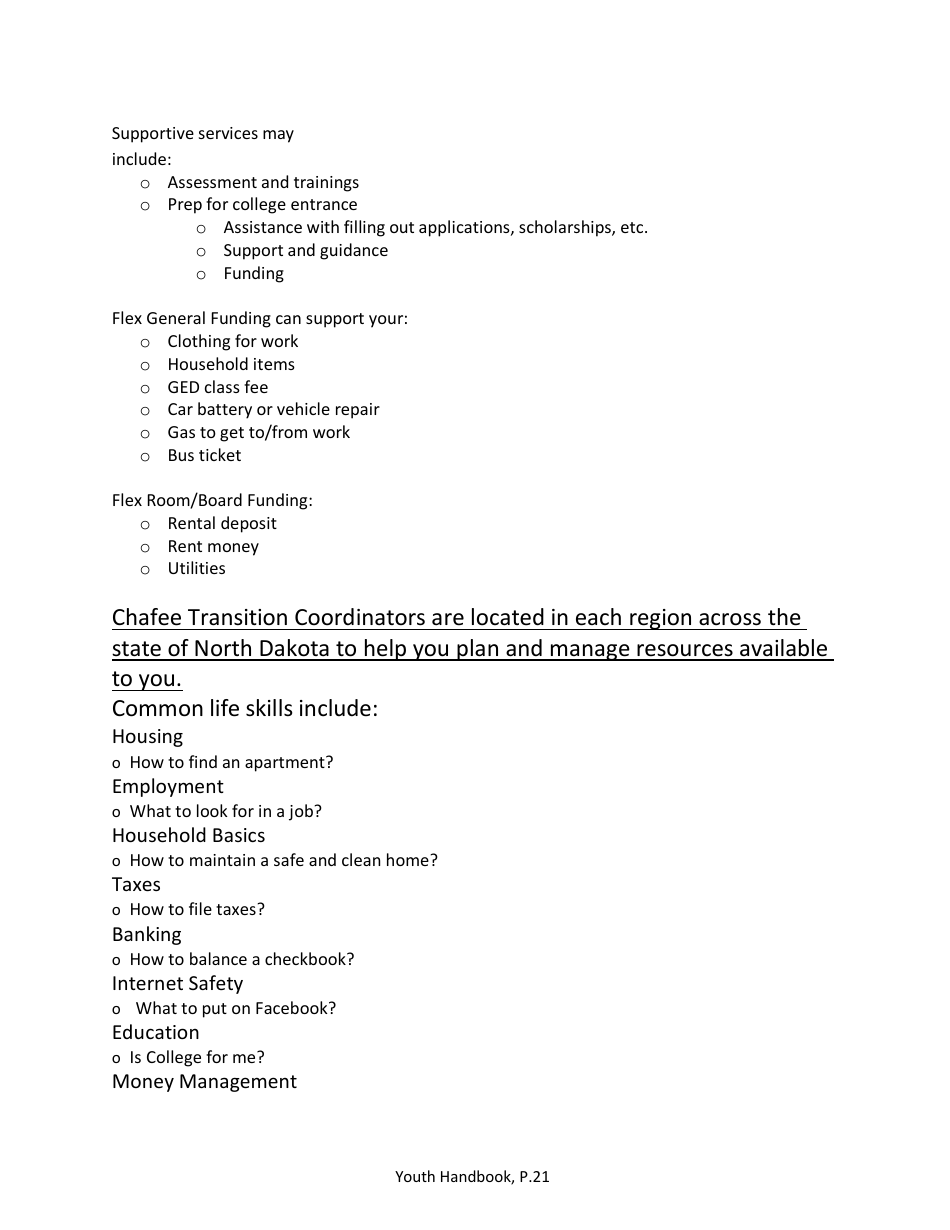 Foster Care Handbook for Youth - North Dakota, Page 21