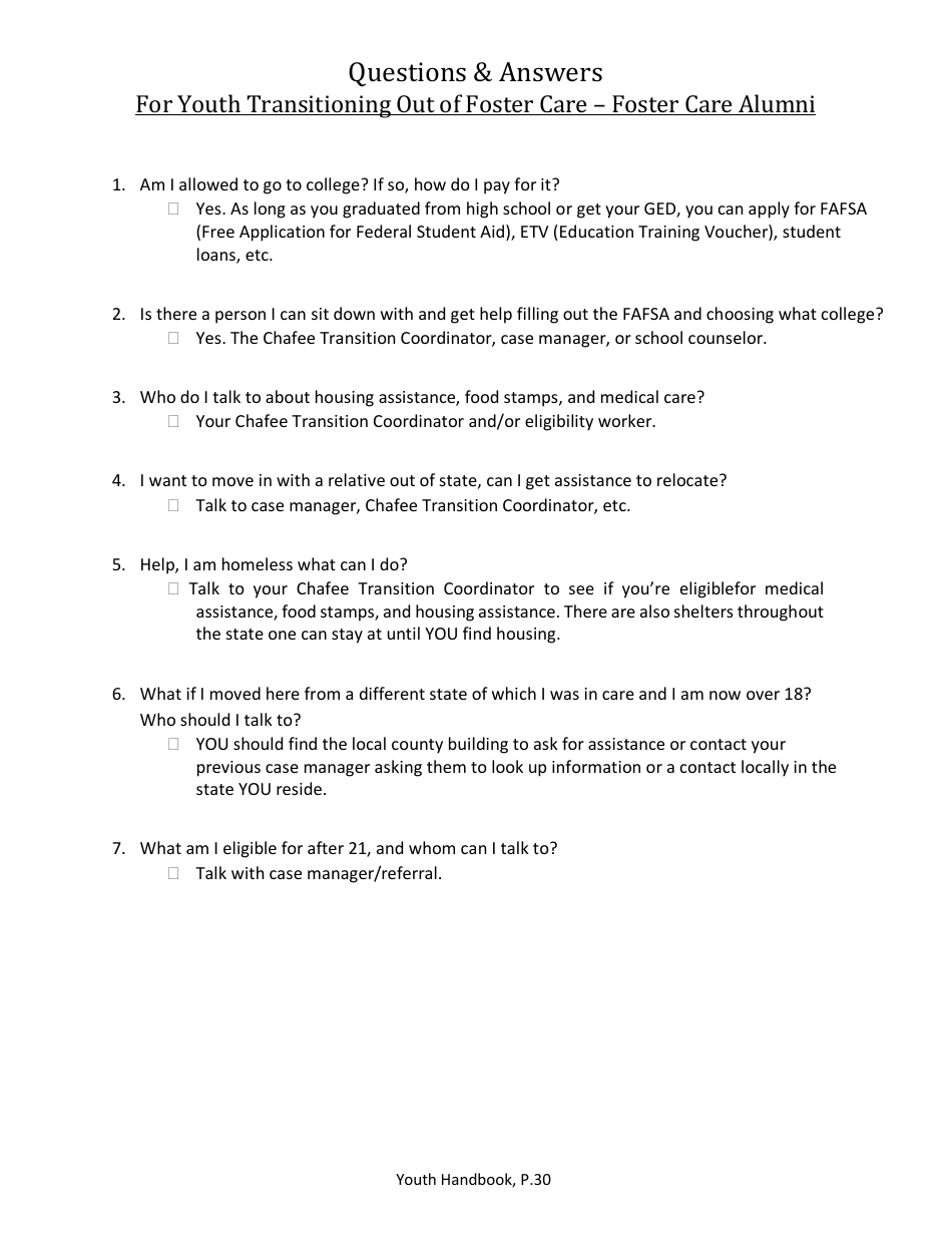 Foster Care Handbook for Youth - North Dakota, Page 30