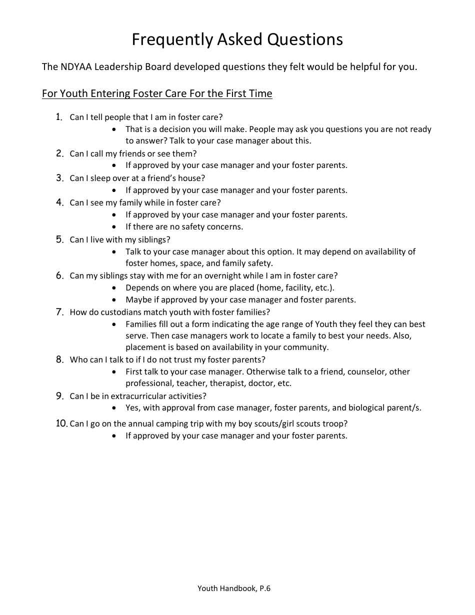 Foster Care Handbook for Youth - North Dakota, Page 6