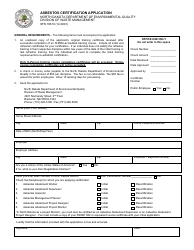 Document preview: Form SFN16610 Asbestos Certification Application - North Dakota