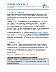 Fiebre Del Valle - Guia De Capacitacion Breve Para Trabajadores De La Construccion De California - California (Spanish)