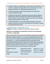 Fiebre Del Valle - Guia De Capacitacion Breve Para Trabajadores De La Construccion De California - California (Spanish), Page 2