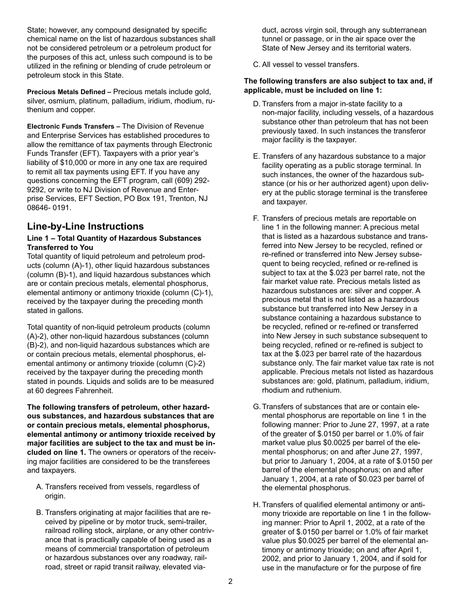 Form SCC-5 Spill Compensation and Control Tax - New Jersey, Page 3
