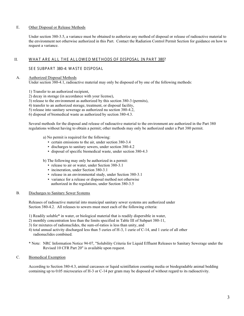 Work Sheet for Screening Calculations to Determine if a Part 380 Permit Is Required for Radioactive Emissions to the Air - New York, Page 3