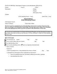 Document preview: Form CSF01 1804 School Status - Child Attending School - Oregon