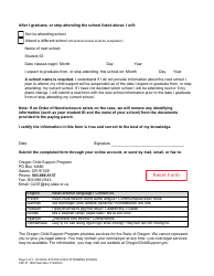 Form CSF01 1804 School Status - Child Attending School - Oregon, Page 2