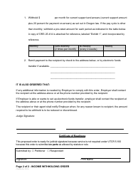 Order Re: Income Withholding - Spousal Support - Oregon, Page 2
