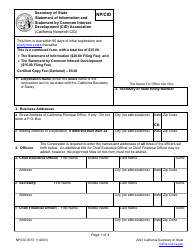 Form NP/CID Statement of Information and Statement by Common Interest Development (Cid) Association (California Nonprofit Cid) - California, Page 2