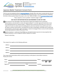 Document preview: Form AGR-4441 Japanese Beetle Treatment Consent Form - Washington