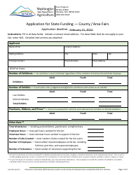 Document preview: Form AGR-5537 Application for State Funding - County/Area Fairs - Washington, 2024