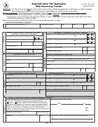 Document preview: Form ITD3369 Duplicate Idaho Title Application With Ownership Transfer - Idaho