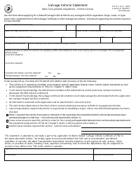 Document preview: Form ITD3311 Salvage Vehicle Statement - Idaho