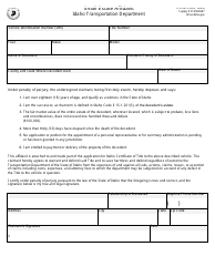 Document preview: Form ITD3413 Small Estate Affidavit - Idaho