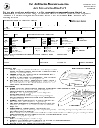 Document preview: Form ITD3402 Hull Identification Number Inspection - Idaho