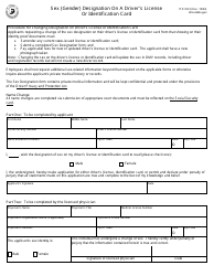 Document preview: Form ITD3533 Sex (Gender) Designation on a Driver's License or Identification Card - Idaho