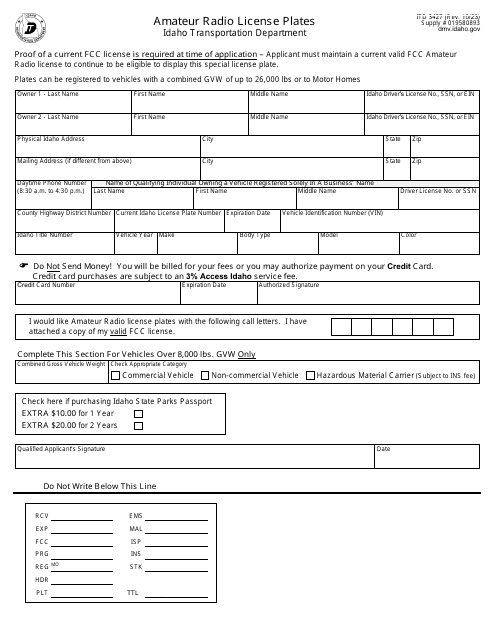 Form ITD3427  Printable Pdf