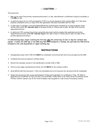 Form ITD3901 Transitional Ownership Document (Tod) - Idaho, Page 2