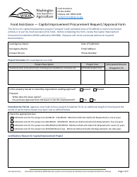 Document preview: Form AGR-2308 Food Assistance - Capital Improvement Procurement Request/Approval Form - Washington