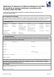 Document preview: Form SRG1762 Application for Approval of a Minimum Equipment List (Mel) for Aircraft by an Operator Declaring in Accordance With Part-Ncc and/or Part Spo - United Kingdom