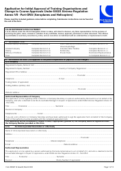 Form SRG2116 Application for Initial Approval of Training Organisations and Change to Course Approvals Under Easa Aircrew Regulation Annex VII - Part-Ora (Aeroplanes and Helicopters) - United Kingdom