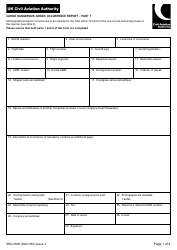 Form SRG2808 (DGO36A) Cargo Dangerous Goods Occurrence Report - United Kingdom