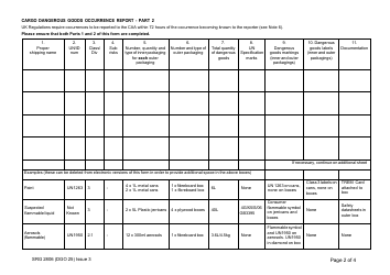 Form SRG2808 (DGO36A) Cargo Dangerous Goods Occurrence Report - United Kingdom, Page 2