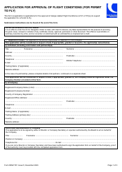 Form SRG1767 Application for Approval of Flight Conditions (For Permit to Fly) - United Kingdom