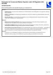 Form SRG2146 Declaration for Commercial Balloon Operator Under UK Regulation (Eu) 2018/395 - United Kingdom, Page 8