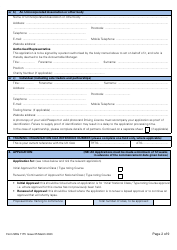 Form SRG1175 Application for Initial Approval of a Type Rating Training Organisation and Variation to Type Rating Training Course Approvals (Aeroplanes and Helicopters) Under Article 168 of the Air Navigation Order 2016 (UK Annex II Aircraft Only) - United Kingdom, Page 2