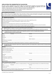 Document preview: Form SRG1727 Application for Administrative Validation - United Kingdom