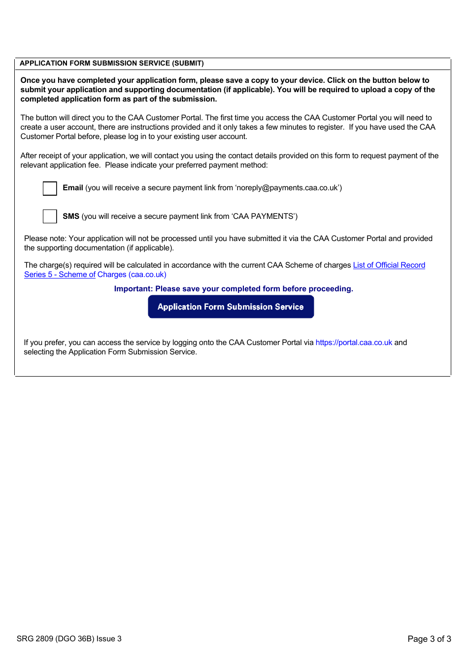 Form SRG2809 (DGO36B) Passenger / Crew Dangerous Goods Occurrence Report - United Kingdom, Page 3
