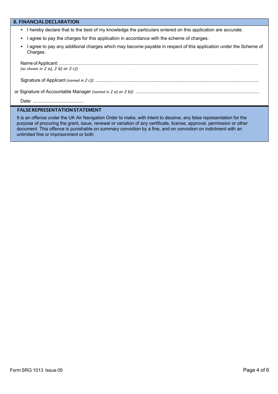 Form SRG1013 Application for Direct Course Approval to Conduct Theoretical Knowledge or Practical Training in Accordance With Appendix Iii to Annex Iii (Part-66) - 66.b.130 - United Kingdom, Page 4