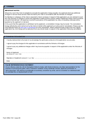 Form SRG1741 Application for the Issue of or a Change to a Bcar Approval in Accordance With the Air Navigation Order and Sub-section A8 of British Civil Airworthiness Requirements - United Kingdom, Page 4