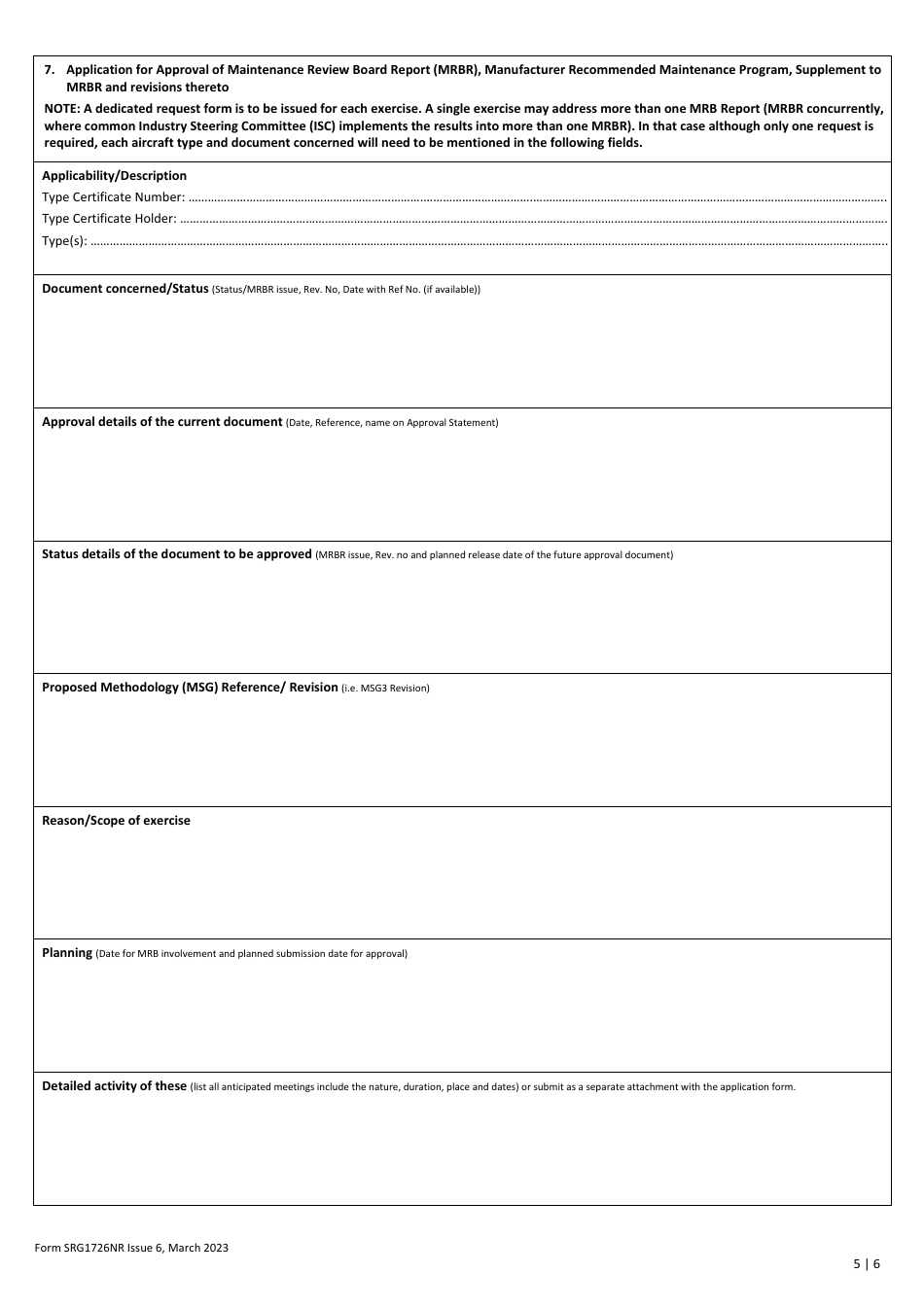 Form SRG1726NR Application for Certification or Validation Approval - United Kingdom, Page 5