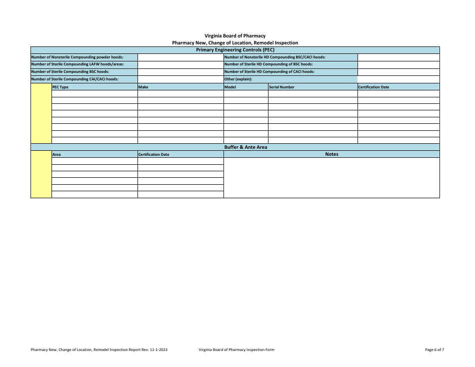 Pharmacy Inspection - New - Change of Location - Remodel - Virginia, Page 6