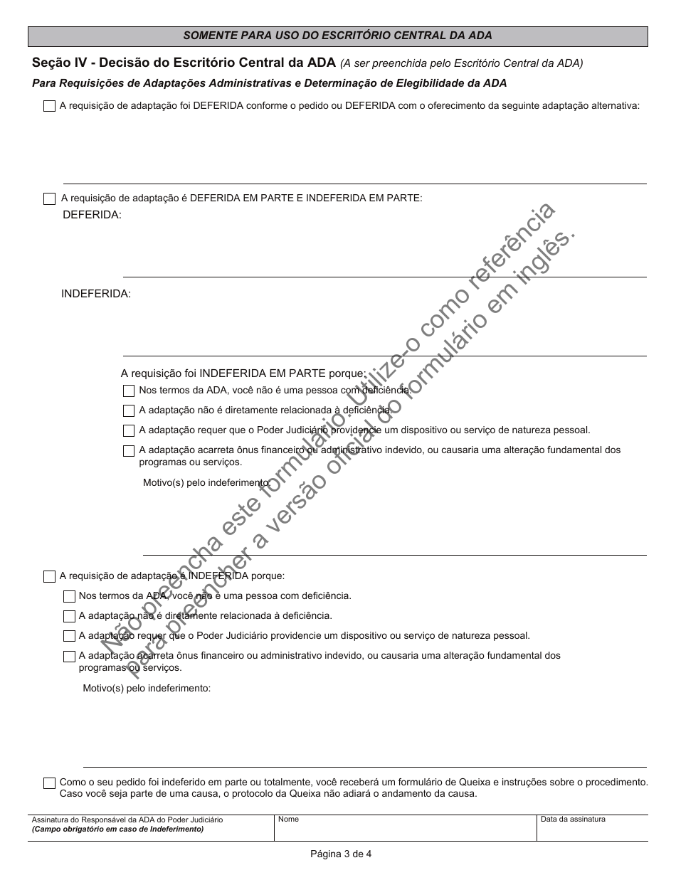 Form JD-ES-352PT Ada Request for Reasonable Accommodation - Connecticut (Portuguese), Page 3