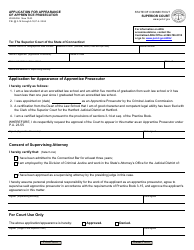 Document preview: Form JD-ES-356 Application for Appearance of Apprentice Prosecutor - Connecticut