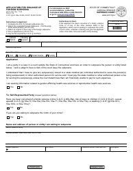 Document preview: Form JD-CL-166 Application for Issuance of Foreign Subpoena - Connecticut