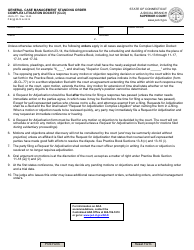 Document preview: Form JD-CL-111 General Case Management Standing Order Complex Litigation Docket (Cld) - Connecticut