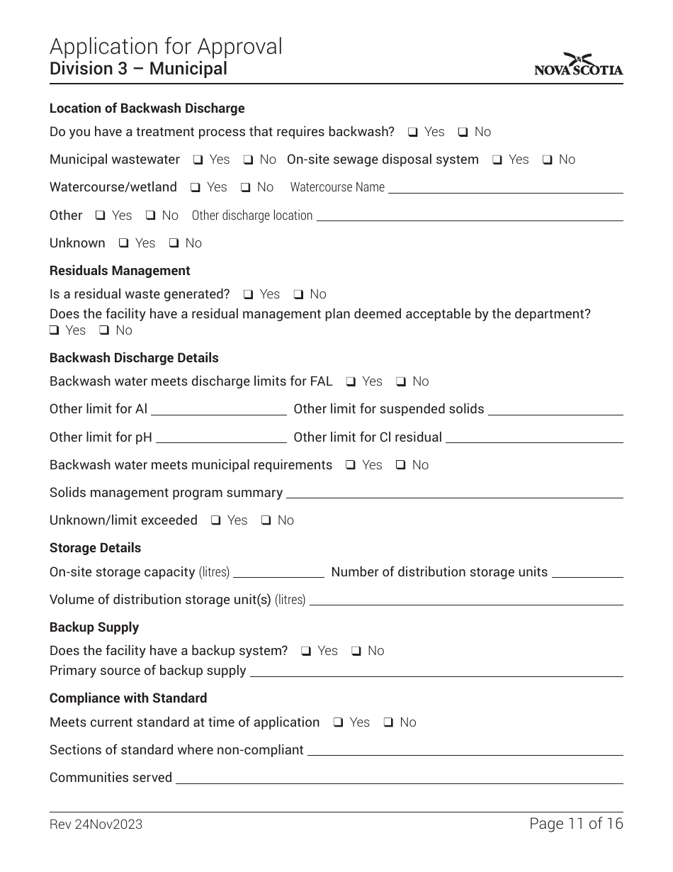 Application for Approval - Division 3 - Municipal - Nova Scotia, Canada, Page 11
