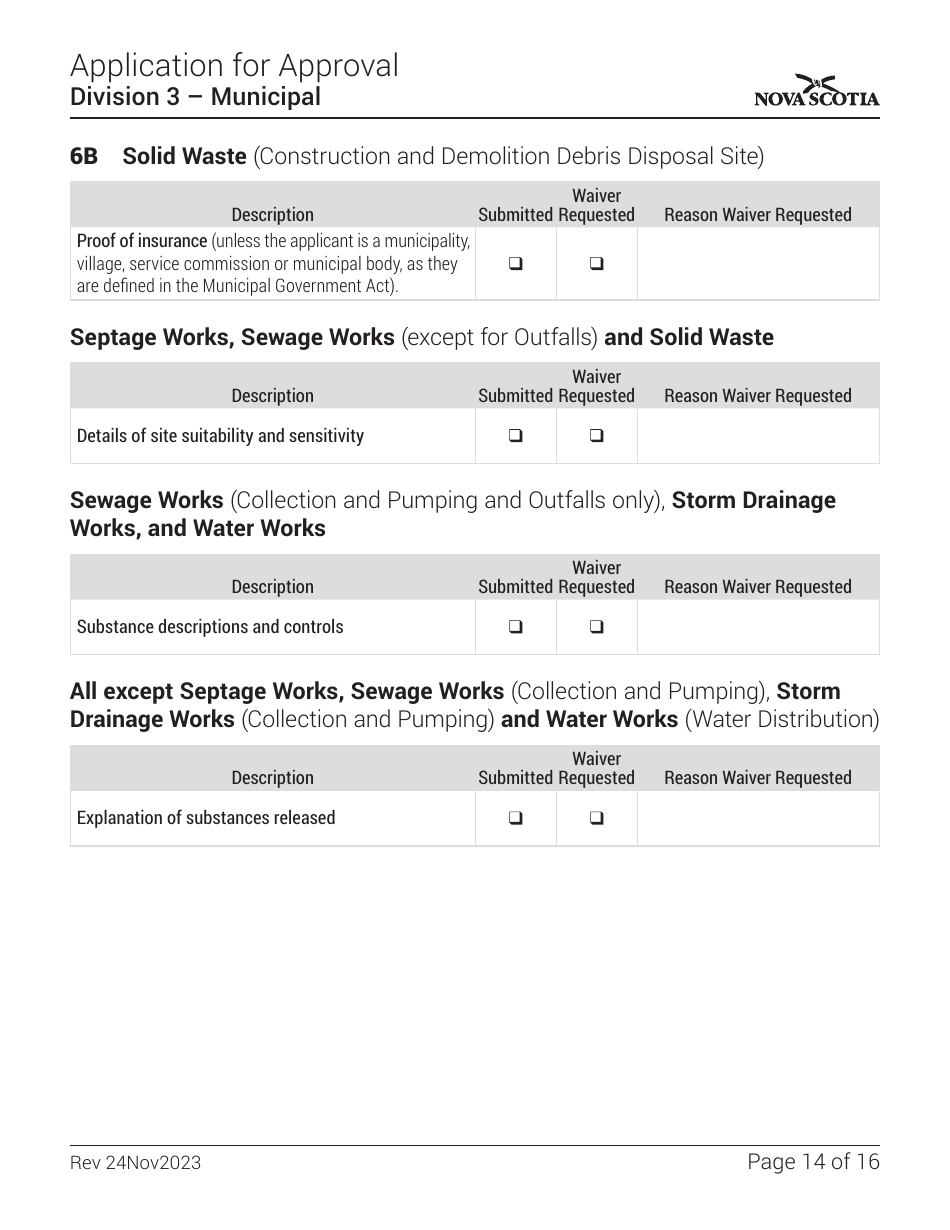Application for Approval - Division 3 - Municipal - Nova Scotia, Canada, Page 14